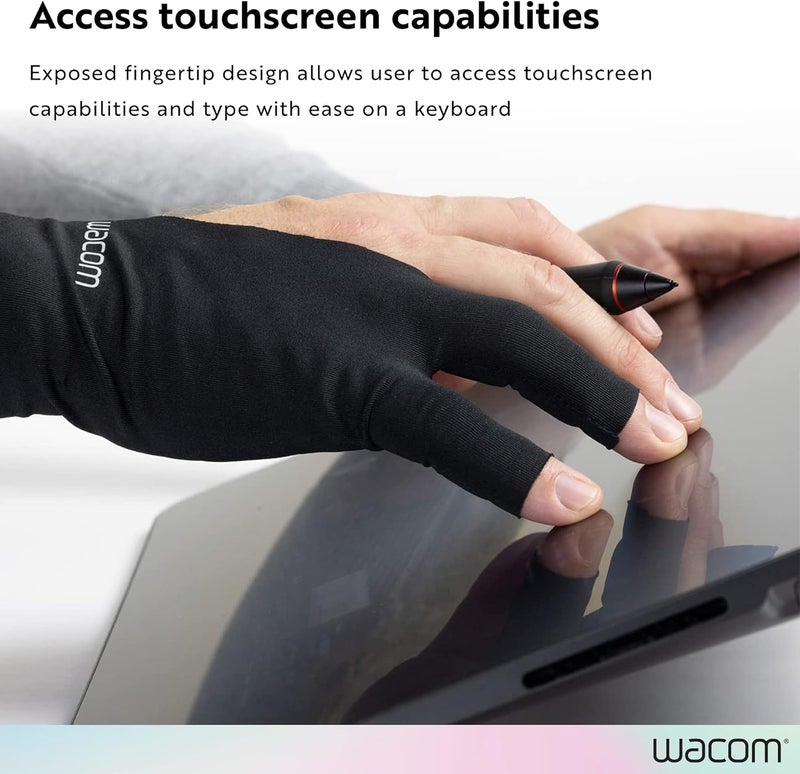 Wacom Drawing Glove, Two-Finger Artist Glove for Drawing Tablet Pen Display, 90% Recycled Material, eco-Friendly, one-Size (1 Pack) - Image 4